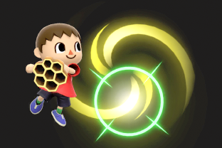 Villager performing the move Pocket.