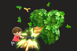 Villager performing the move Timber.