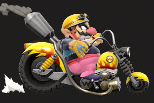 Wario performing the move Wario Bike.