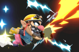 Wario performing the move Chomp.