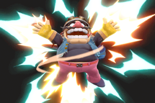 Wario performing the move Corkscrew.