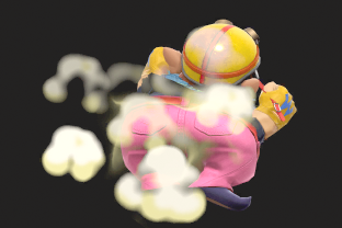 Wario performing the move Wario Waft.