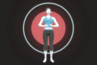 Wii Fit Trainer performing the move Deep Breathing.