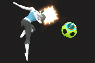 Wii Fit Trainer performing the move Header.